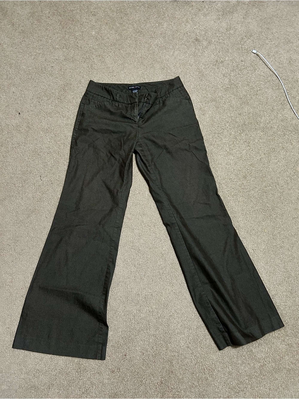 New York & Company Wide Leg Pants in Olive Green